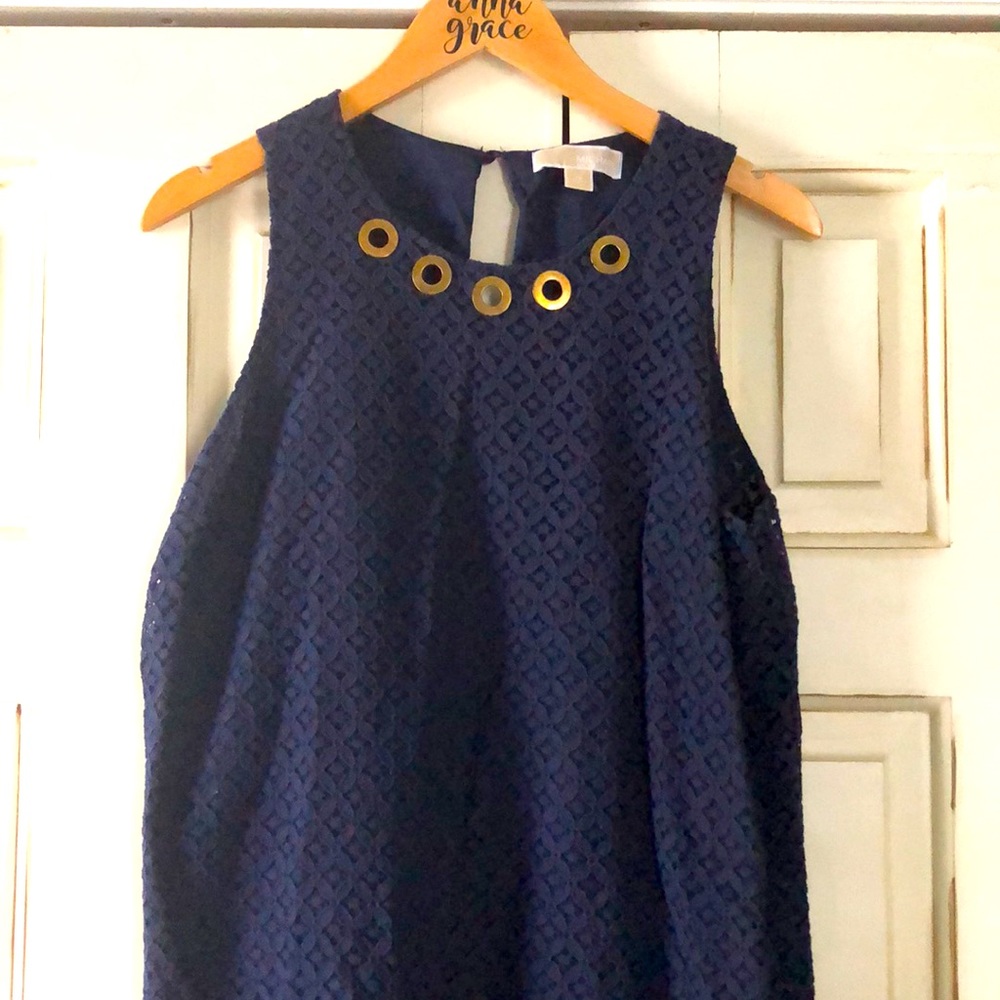 MICHAEL KORS navy blue eyelet dress size 12